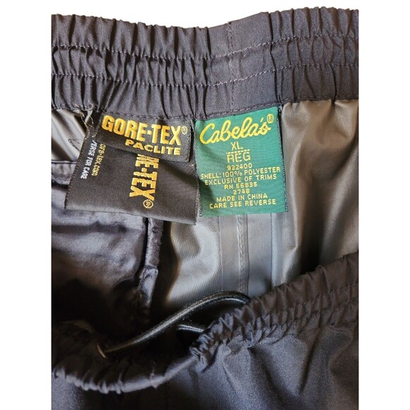 Cabela's Gore-tex Paclite River Pants Mens XL Polyester Black Fishing Outdoors - Picture 2 of 7